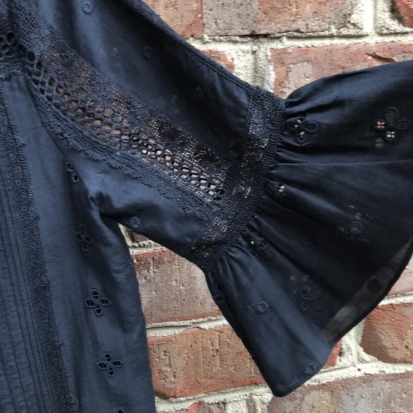 Ulla Johnson embroidered eyelet lace top, size 2 in black - Picture 7 of 15